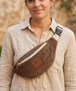 sacoche velours femme bandoulière marron