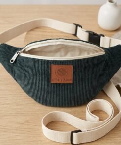 sac banane velours vert