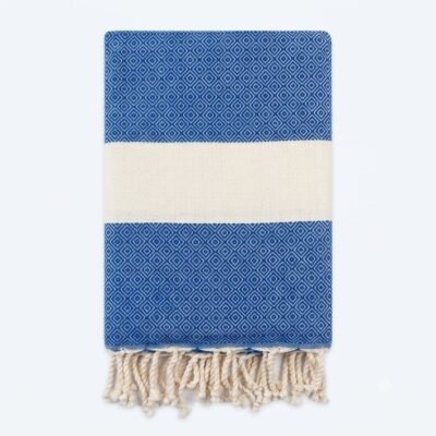 fouta de plage bleu roi diamant
